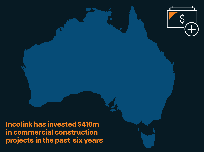 Map of Australia with construction values listed for each state
